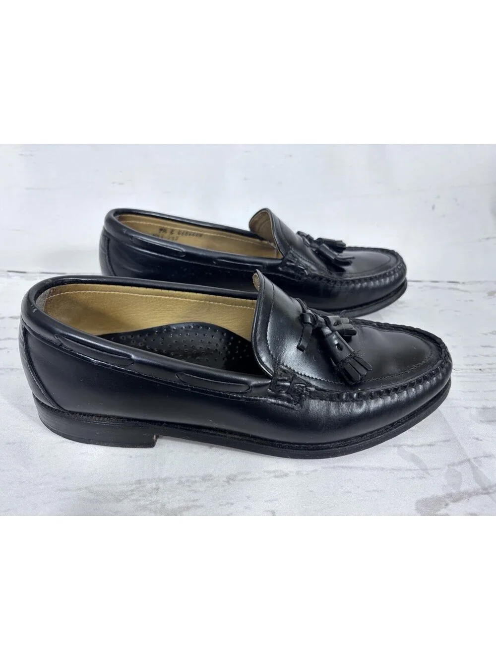 Sebago Black Leather Tassel Loafers Men’s Shoes 9.5 E Wide US 9.5 EU 43 UK 9